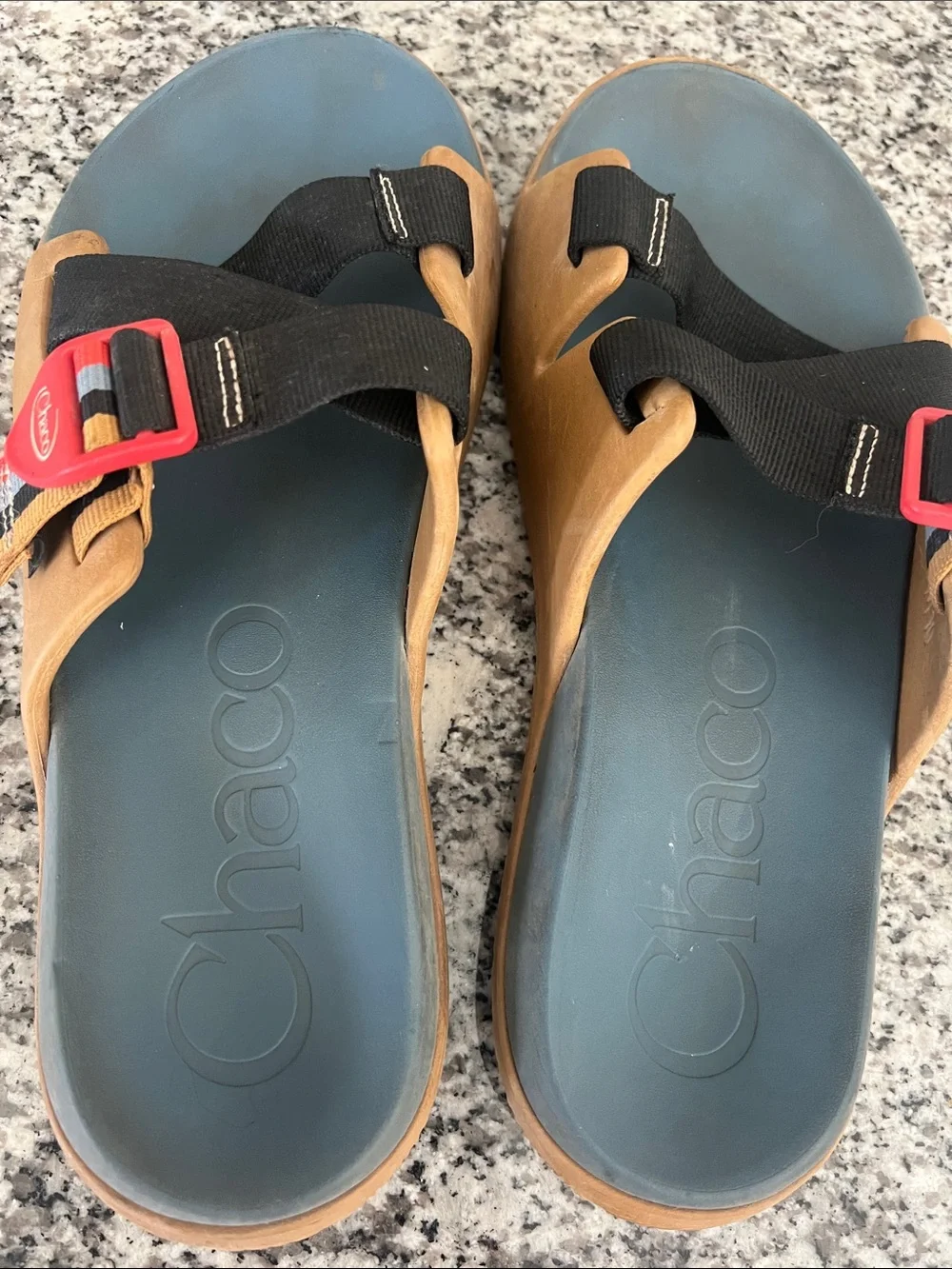 Chaco Chillos Slide Men Retro Camel Brown Size 10 Sandals summer comfy
